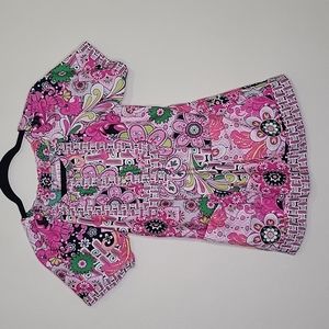 Koi by Kathy Peterson Colorful Floral Medical Scrub Top, Size XS